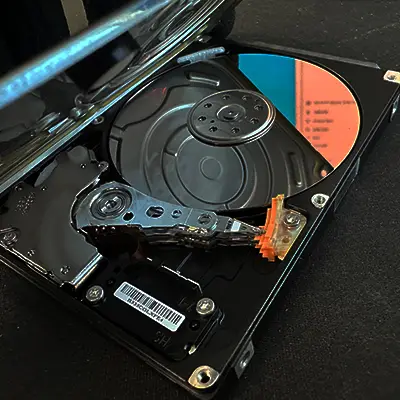 HDD 헤드 실제 작업 사진