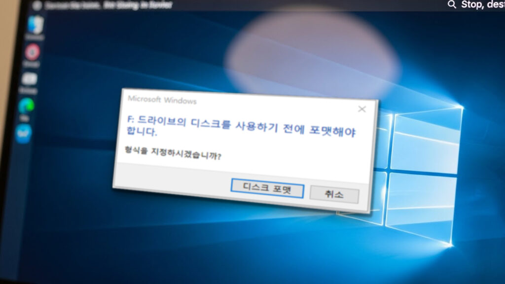 디스크를 사용하기 전에 포맷해야 합니다