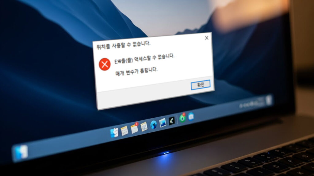 외장하드 액세스할 수 없습니다